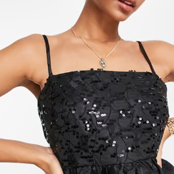Unbranded Y2K Babydoll top Asymmetrical bows Lace Crochet Sequins Dark Fairy 3X - Picture 1 of 14